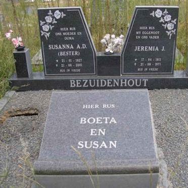 BEZUIDENHOUT Jeremia J. 1911-1971 &amp; Susanna A.D. BESTER 1927-2001