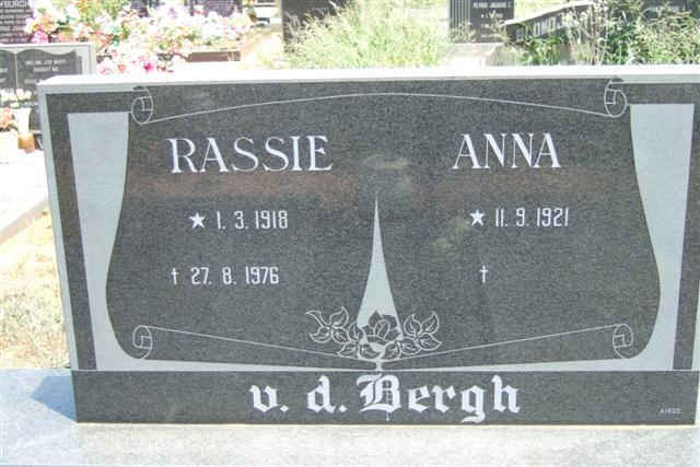 BERGH Rassie, v.d. 1918-1976 &amp; Anna 1921