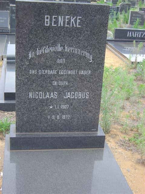 BENEKE Nicolaas Jacobus 1907-1972