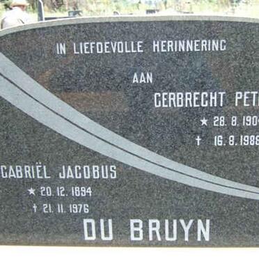BRUYN Gabriel Jacobus. du 1894-1976 &amp; Gerbrecht Petronella 1904-1988