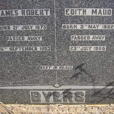 BYERS James Robert 1875-1953 &amp; Edith Maud 1882-1955