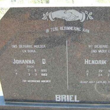 BRIEL Hendrik J.J. 1893-1980 &amp; Johanna D. KOCH 1895-1983