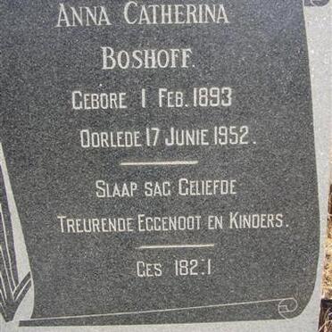 BOSHOFF Anna Catherina 1893-1952