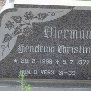 BIERMAN Hendrina Christina 1888-1977