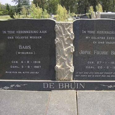 BRUIN Jopie Fourie Beyers, du 1915-1971 &amp; Babs MYBURGH 1918-1987