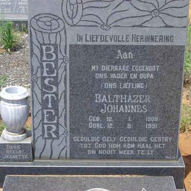 BESTER Balthazer Johannes 1909-1991