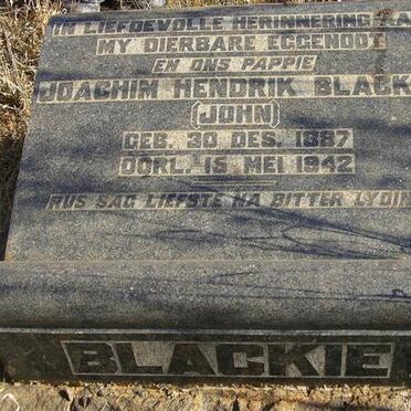 BLACKIE Joachim Hendrik 1887-1942