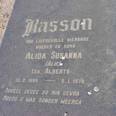 BASSON Alida Susanna nee ALBERTS 1899-1978