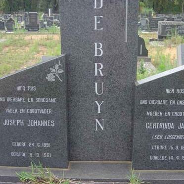BRUYN Joseph Johannes, de 1891-1981 &amp; Gertruida Jacoba LOGGENBERG 1895-1980