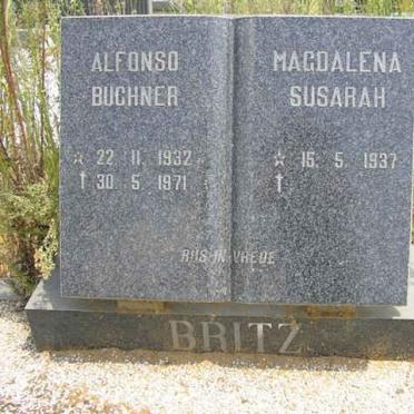 BRITZ Alfonso Buchner 1932-1971 &amp; Magdalena Susarah 1937-