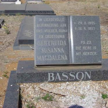 BASSON Gertruida Susanna Magdalena 1905-1987