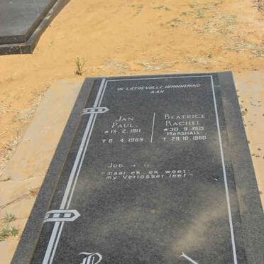 BARNARD Jan Paul 1911-1989 &amp; Beatrice Rachel MARSHALL 1921-1980