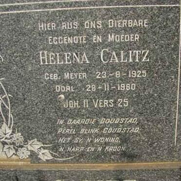 CALITZ Helena nee MEYER 1925-1960