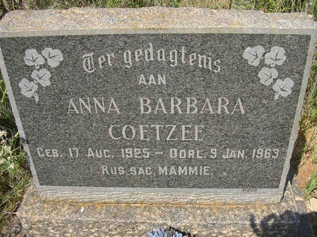 COETZEE Anna Barbara 1925-1963