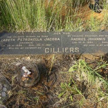 CILLIERS Andries Johannes Wiegard 1884-1961 &amp; Elizabeth Petronella Jacoba ERASMUS 1884-1967