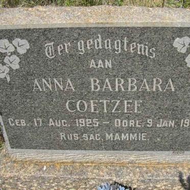 COETZEE Anna Barbara 1925-1963