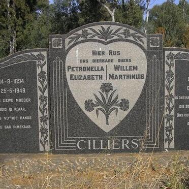 CILLIERS Willem Marthinuis 1881-1957 &amp; Petronella Elizabeth 1894-1949