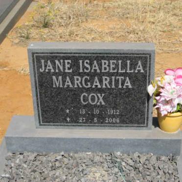 COX Jane Isabella Margarita 1912-2006