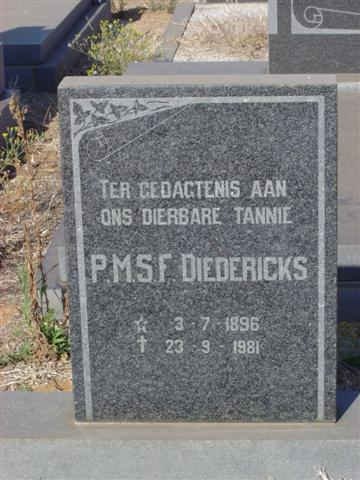 DIEDERICKS P.M.S.F. 1896-1981