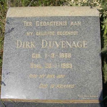 DUVENHAGE Dirk 1888-1963