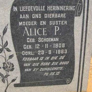 DAVIDSON Alice P. nee SCHOEMAN 1908-1963