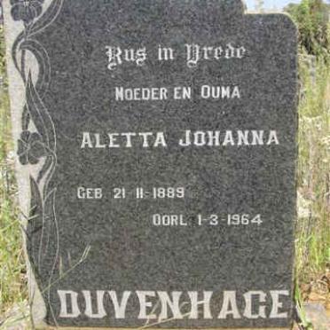 DUVENHAGE Aletta Johanna 1889-1964