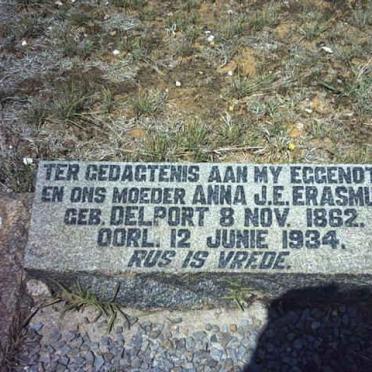 ERASMUS Anna J.E. nee DELPORT 1862-1934
