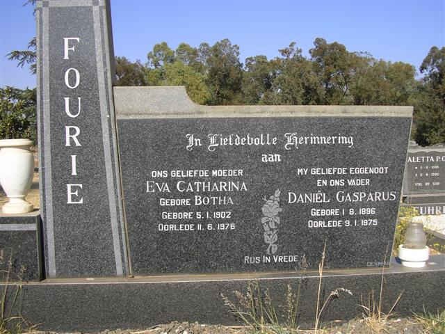 FOURIE Daniel Casparus 1896-1975 &amp; Eva Catharina BOTHA 1902-1976