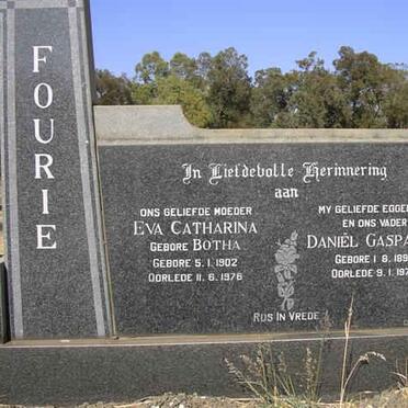 FOURIE Daniel Casparus 1896-1975 &amp; Eva Catharina BOTHA 1902-1976