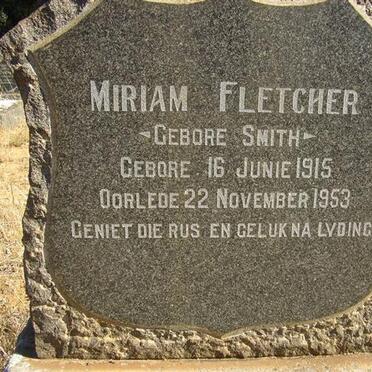 FLETCHER Miriam néé SMITH 1915-1953