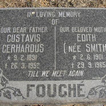 FOUCHÉ Gustavis Gerhardus 1891-1952 &amp; Edith SMITH 1901-1965