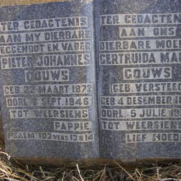 GOUWS Pieter Johannes 1872-1946 &amp; Gertruida Maria VERSTEEG 1874-1951
