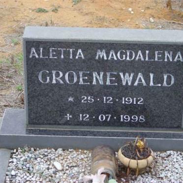 GROENEWALD Aletta Magdalena 1912-1998