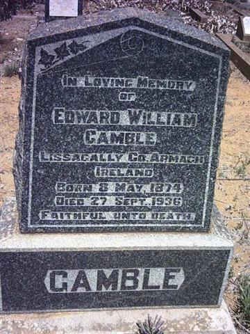 GAMBLE Edward William 1874-1936