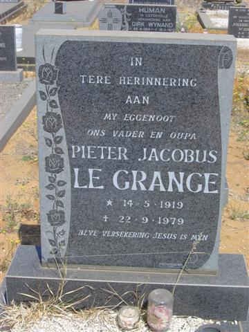 GRANGE Pieter Jacobus, le 1919-1979