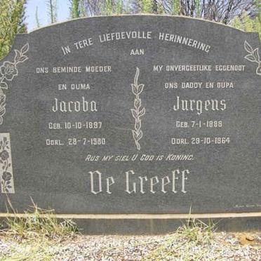 GREEFF Jurgens, de 1886-1964 &amp; Jacoba 1897-1980