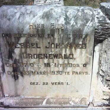 GROENEWALD Wessel Johannes 1871-1930