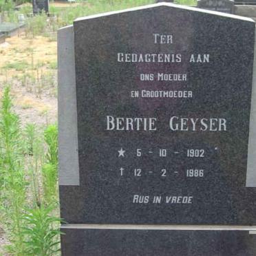 GEYSER Bertie 1902-1986