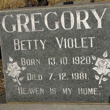 GREGORY Betty Violet 1920-1981
