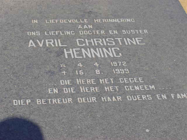 HENNING Avril Christine 1972-1999