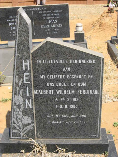 HEIN Adalbert Wilhelm Ferdinand 1912-1980