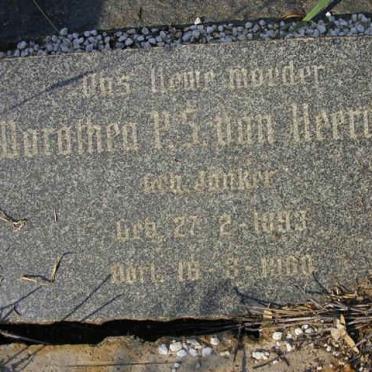 HEERDEN Dorothea P.S.. van nee JONKER 1893-1960