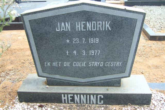 HENNING Jan Hendrik 1919-1977