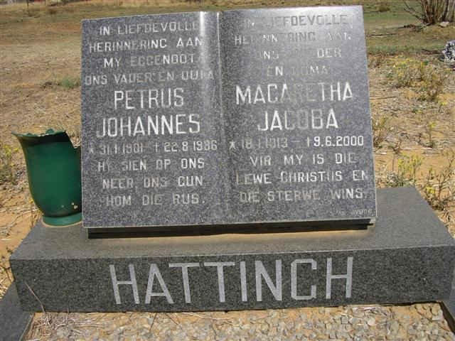 HATTINGH Petrus Johannes 1901-1986 &amp; Magaretha Jacoba 1913-2000