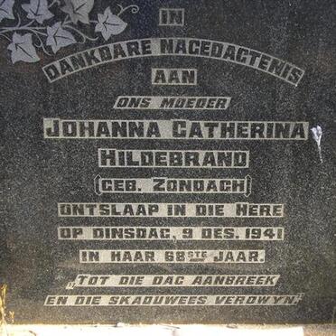 HILDEBRAND Johanna Catherina néé ZONDACH -1941