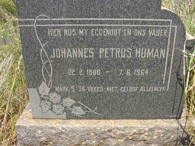 HUMAN Johannes Petrus 1888-1964