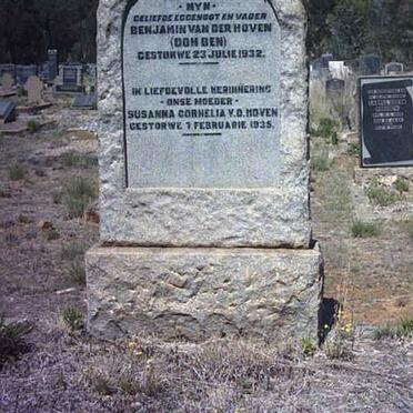 HOVEN Benjamin, van der -1932 &amp; Susanna Cornelia -1935