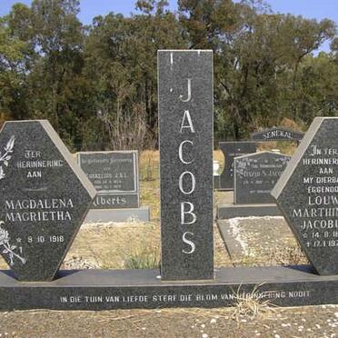 JACOBS Louw Marthinus Jacobus 1897-1976 &amp; Magdalena Magrietha 1918-