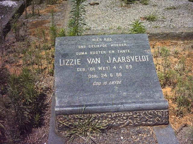 JAARSVELDT Lizzie, van nee DE WET 1889-1966