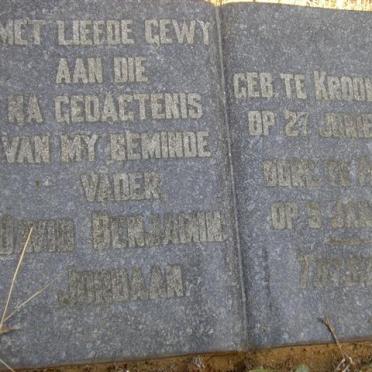 JORDAAN David Benjamin 1862-1946